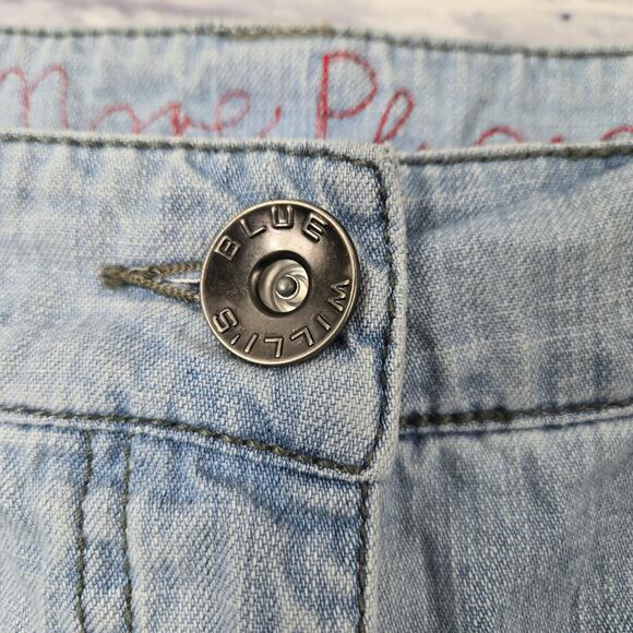 Blue Willi's Denim Skirt A Life More Pleasant Ice Blue Light Wash size 42 (12US) - Picture 5 of 13